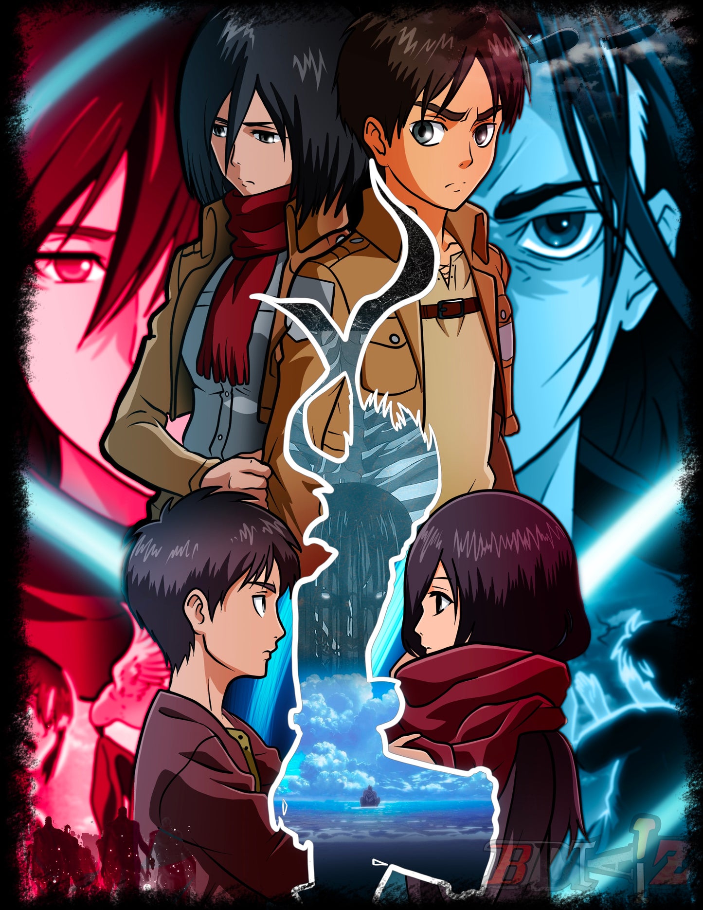 AOT Eren And Mikasa Poster (12x18)